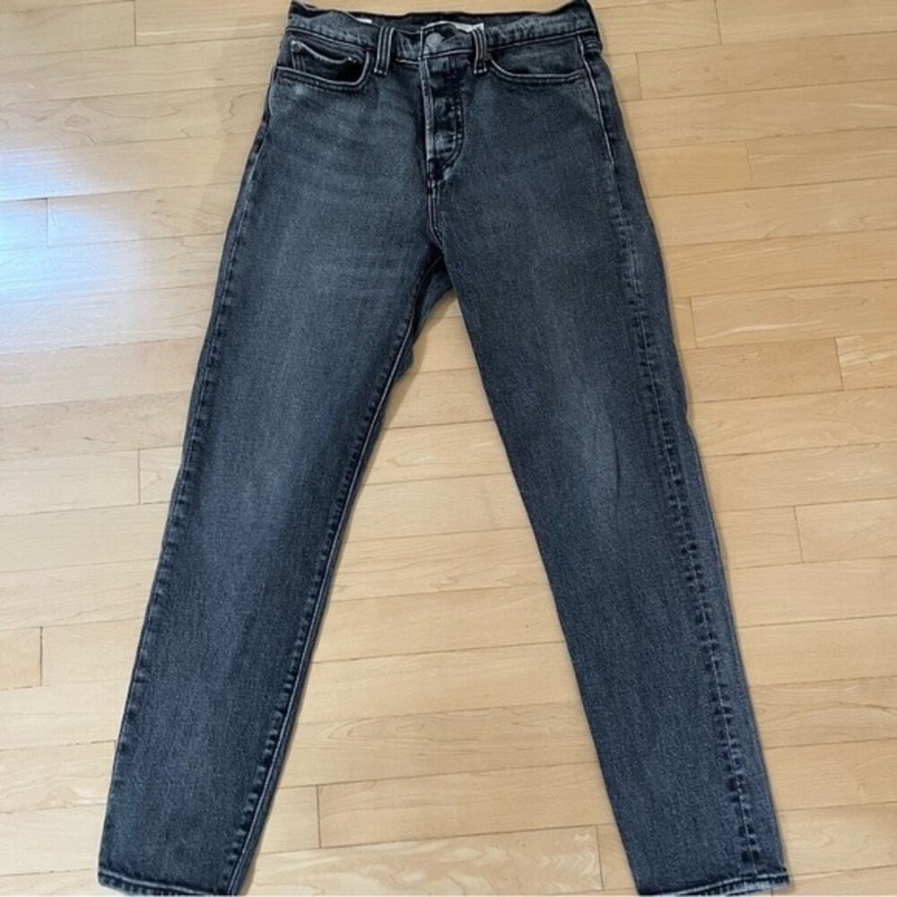 Levi’s Wedgie Icon High Rise Tapered Straight Fit Jeans in Charcoal Gray 26 NWOT - Picture 4 of 16
